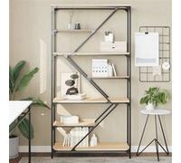vidaXL Bibliothèque chêne sonoma 91x36x176 cm (835415) bois ingénierie et acier, pieds réglables