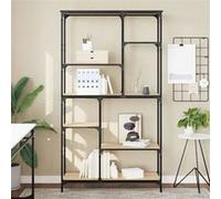 vidaXL Bibliothèque chêne sonoma 99x35,5x176 cm bois ingénierie acier Multicolore