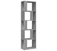 vidaXL Bibliothèque, Étagère à Livres, Cloison de Séparation, Meuble de Rangement, Paravent de Bureau, Moderne, Sonoma Gris Bois d'Ingénierie