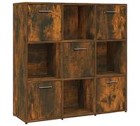 vidaXL Bibliothèque Étagère à Livres Meuble de Rangement Organisateur Salle de Séjour Maison Intérieur Chêne Fumé 90x30x90 cm Bois d'Ingénierie