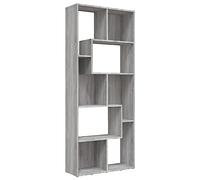 vidaXL Bibliothèque Étagère de Rangement Armoire à Livres Organisateur Meuble de Rangement Intérieur Sonoma Gris 67x24x161 cm Bois d'Ingénierie