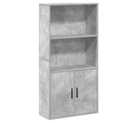 vidaXL Bibliothèque Gris béton 60x24x120 cm Bois d'ingénierie, étagère à livres