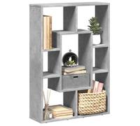vidaXL Bibliothèque Gris béton 63x20x90 cm Bois d'ingénierie, étagère de rangement