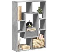 vidaXL Bibliothèque Gris béton 63x20x90 cm Bois d'ingénierie, étagère de rangement