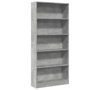vidaXL Bibliothèque en bois d'ingénierie gris béton 80x24x176 cm