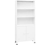 vidaXL Bibliothèque industrielle Blanc 80x32x180 cm Acier339632 Blanc G