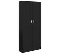 Cabinet de Livres avec 5 Étagères & 2 Portes Noires 82,5x30,5x185,5 cm Bois Composé