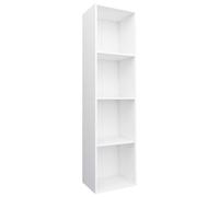 vidaXL Bibliothèque/Meuble TV, Armoire de Télévision avec Compartiment, Étagère à Livres de Salon Intérieur, Moderne, Blanc Bois d’Ingénierie