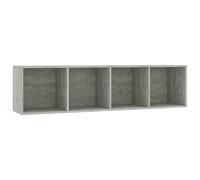 vidaXL Bibliothèque/Meuble TV, Armoire de Télévision avec Compartiment, Étagère à Livres de Salon Salle de Séjour Intérieur, Moderne, Gris Béton
