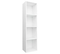 vidaXL Bibliothèque / Meuble TV 36x30x143 cm Bois d’ingénierie avec compartiment Blanc