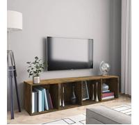 vidaXL Bibliothèque Meuble TV 815270 Chêne fumé 143x30x36 cm Bois d'ingénierie