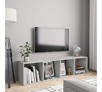 VIDAXL Bibliothèque/Meuble TV - Gris béton