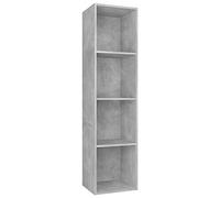vidaXL Bibliothèque/Meuble TV, Armoire de Télévision avec Compartiment, Étagère à Livres de Salon Intérieur, Moderne, Gris Béton Bois d’Ingénierie