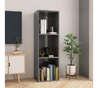 vidaXL Bibliothèque/Meuble TV Gris brillant Bois d’ingénierie