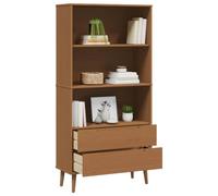 vidaXL Bibliothèque MOLDE 85 x 35 x 170,5 cm Bois de pin Massif, Étagère Moderne en Bois, Meuble Autonome, Parfait pour Le Salon, Chambre, avec Rangement Ample, Bois Beige