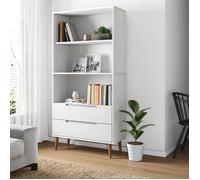 vidaXL Bibliothèque MOLDE Bois massif de pin Blanc 85x35x170,5 cm