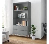 vidaXL Bibliothèque MOLDE Gris 85x35x170,5 cm Bois massif de pin
