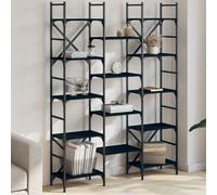 vidaXL Bibliothèque noir 127,5x28,5x172,5 cm bois d'ingénierie