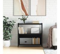 vidaXL Bibliothèque Noir 80x30x78,5 cm Bois d'ingénierie et Fer, étagères, étagère à Livres, Armoire de Rangement, Armoire à Livres