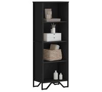 vidaXL Bibliothèque 848609 – Noir, bois d'ingénierie, 50 x 31 x 137,5 cm
