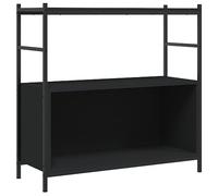 vidaXL Bibliothèque Noir 80x30x78,5 cm Bois d'ingénierie et Fer, étagères, étagère à Livres, Armoire de Rangement, Armoire à Livres
