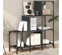 vidaXL Bibliothèque noir 92x30x102 cm bois d'ingénierie et métal845436 Noir G