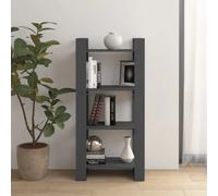 Bibliothèque/Séparateur de pièce Gris 60x35x125 cm Bois massif813886