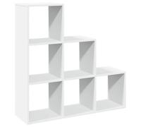 vidaXL Bibliothèque séparateur de pièce à 3 Niveaux Blanc 99 x 29 x 99 cm Bois d'ingénierie