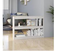 vidaXL Bibliothèque/Séparateur de pièce Blanc 100x30x71,5cm Pin massif 808209