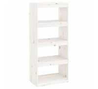 vidaXL Bibliothèque/Séparateur de pièce Blanc 60x30x135,5cm Pin solide