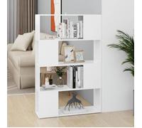 vidaXL Bibliothèque-Séparateur de pièce Blanc 80x24x124,5 cm Aggloméré