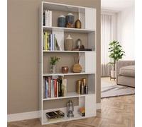 vidaXL Bibliothèque/Séparateur de pièce Blanc brillant 80x24x159 cm800105 Blanc G