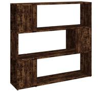 vidaXL Bibliothèque/Séparateur de pièce Chêne fumé 100x24x94 cm, séparation de pièce, cloison de pièce, Armoire à Livres, bibliothèque, séparateur