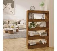vidaXL Bibliothèque/Séparateur de pièce - Chêne fumé