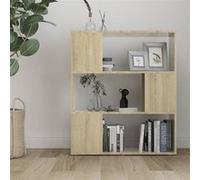 vidaXL Bibliothèque Séparateur de Pièce Cloison de Séparation Armoire à Livres Rangement Diviseur Paravent Chêne Sonoma 80x24x94 cm