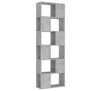 vidaXL Bibliothèque Séparateur de Pièce Cloison de Séparation Armoire à Livres Rangement Diviseur Paravent Gris Béton 60x24x186 cm