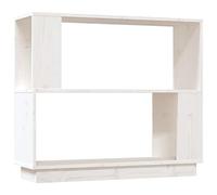 vidaXL Bibliothèque séparateur de pièce - Étagère à livres blanc 80x25x70 cm pin solide
