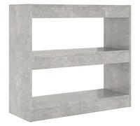 vidaXL Bibliothèque/Séparateur de Pièce Étagère à Livres Meuble de Rangement Paravent Cloison de Séparation Diviseur Salon Gris Béton 80x30x72 cm