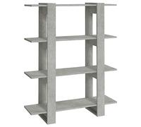 vidaXL Bibliothèque/Séparateur de Pièce Étagère à Livres Meuble de Rangement Paravent Cloison de Séparation Diviseur Salon Gris Béton 100x30x123,5 cm