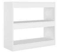 vidaXL Bibliothèque/Séparateur de Pièce Étagère à Livres Meuble de Rangement Paravent Cloison de Séparation Diviseur Salon Blanc 80x30x72 cm