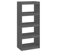 vidaXL Bibliothèque/Séparateur de pièce Gris 60x30x135,5 cm Pin solide