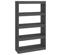 vidaXL Bibliothèque/Séparateur de pièce Gris 80x30x135,5 cm Pin solide