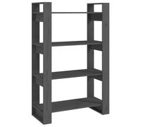 vidaXL Bibliothèque/Séparateur de pièce Gris 80x35x125 cm Pin solide