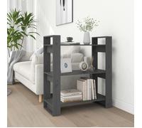 vidaXL Bibliothèque/Séparateur de pièce Gris 80x35x91 cm Pin solide