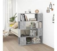 vidaXL Bibliothèque/Séparateur de pièce Gris béton 100x24x124 cm