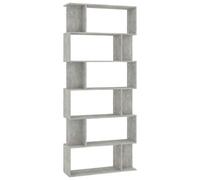 vidaXL Bibliothèque/Séparateur de pièce Gris béton 80x24x192 cm