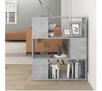 Vidaxl Bibliothèque/Séparateur De Pièce Gris Béton 80x24x94 Cm