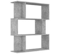 vidaXL Bibliothèque/Séparateur de pièce Gris béton Bois d’ingénierie