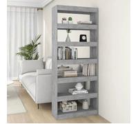 vidaXL Bibliothèque/Séparateur de pièce Gris béton Bois d'ingénierie 811731