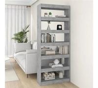 vidaXL Bibliothèque/Séparateur de pièce Gris béton Bois d'ingénierie 811731